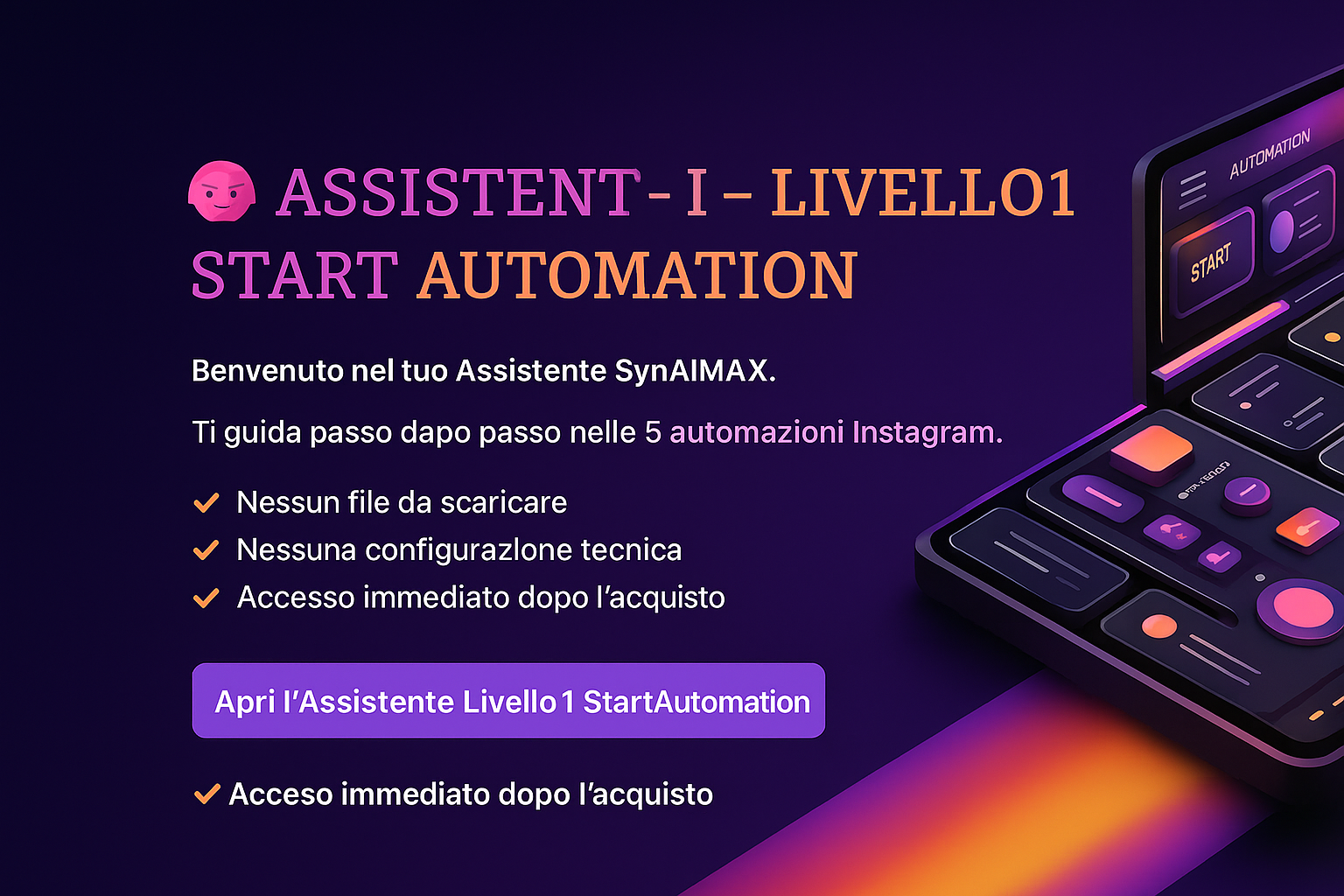 Livello 1 – StartAutomation (Accesso Assistente SynAIMAX).